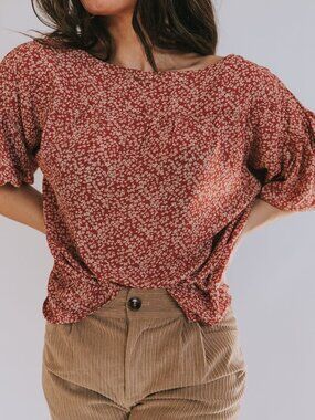 One Loved Babe - WIshlist Apparel - Rust Red "Nothing More" Top Size M